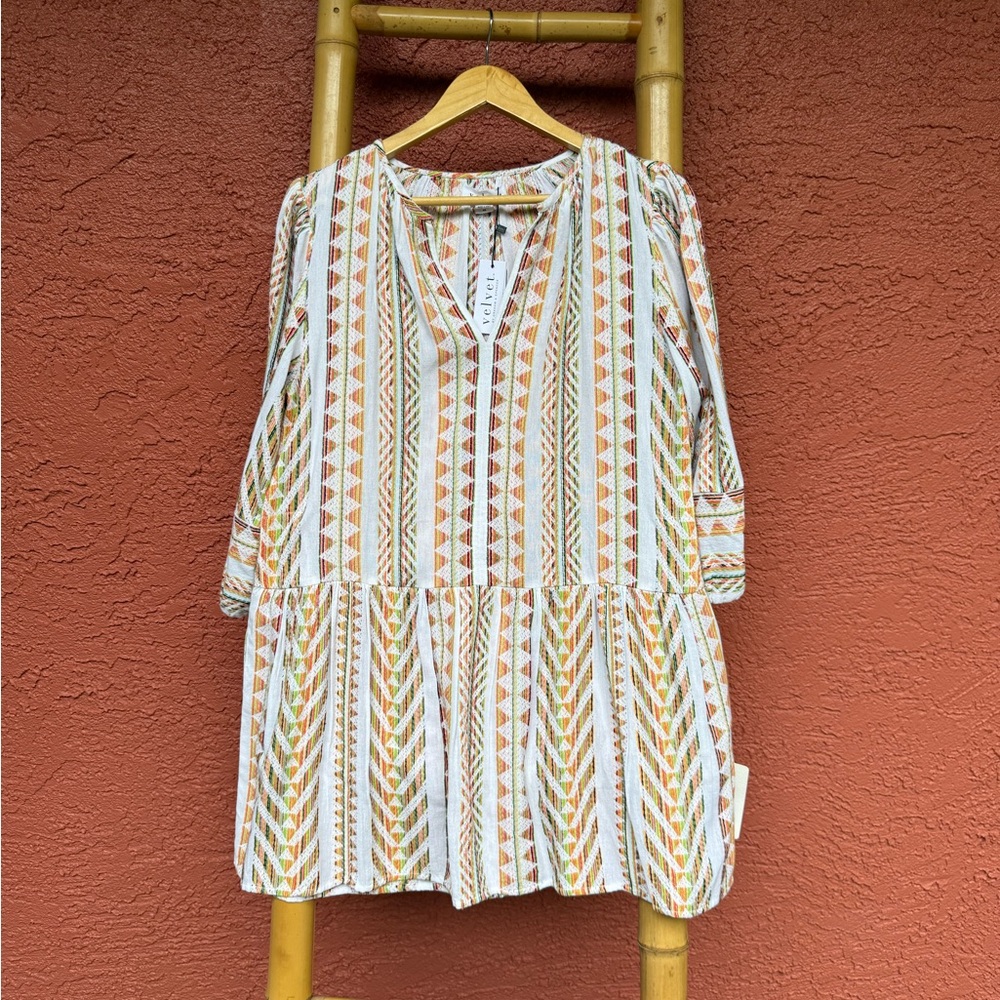 Velvet Numa Embroidered Cotton Minidress